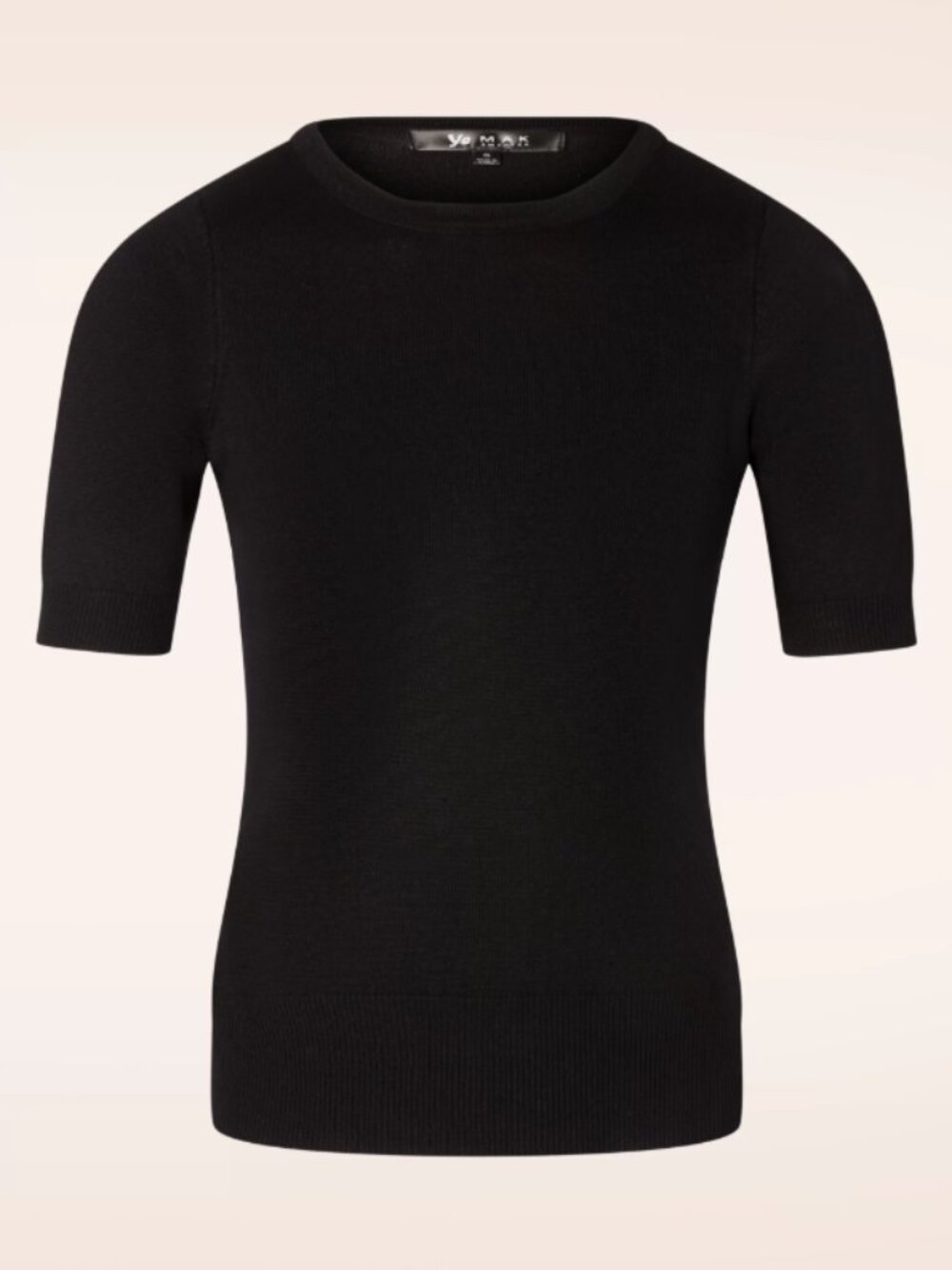 New Ye Mak 50s Debbie Short Sleeve Sweater in Black